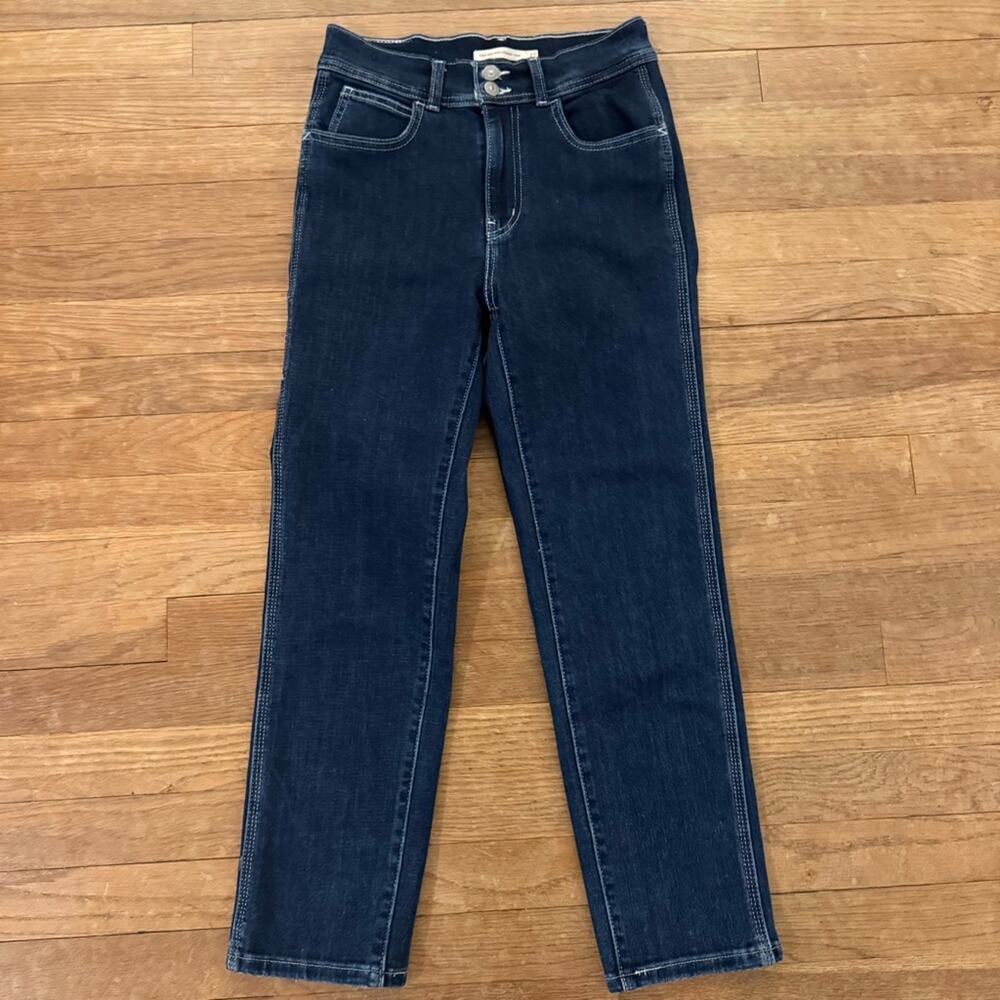 Levi's 724 high-rise straight leg dark wash cropped jeans pants size 24 b46